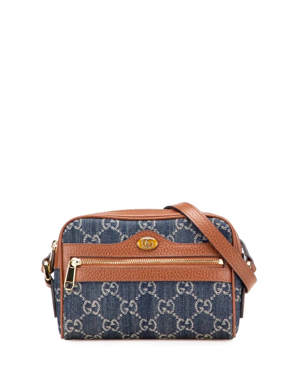 Pre-owned Gucci 2016-2025 Mini Gg Denim Ophidia Crossbody Bag
