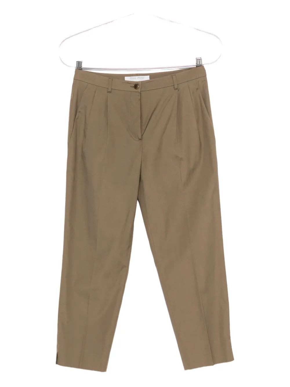Miu Miu Pre-Owned 2000s pleat-detail trousers - Verde