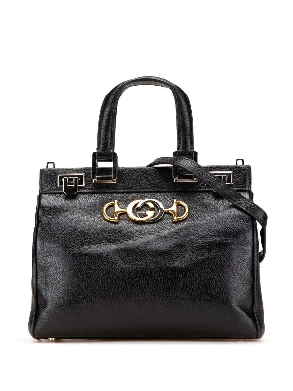 Gucci Pre-Owned 2016-2025 スモール グレインカーフ ズゥミ トップハンドル サッチェルバッグ - ブラック Gucci Pre-Owned 2016-2025 スモール グレインカーフ ズゥミ トップハンドル サッチェルバッグ - ブラック