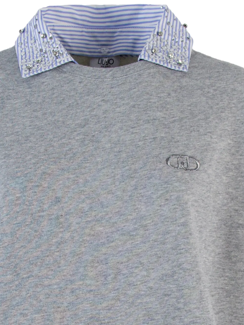 LIU JO embellished-collar sweatshirt Grijs