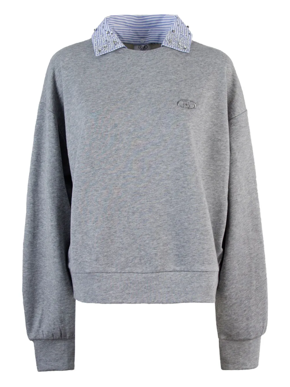LIU JO embellished-collar sweatshirt Grijs