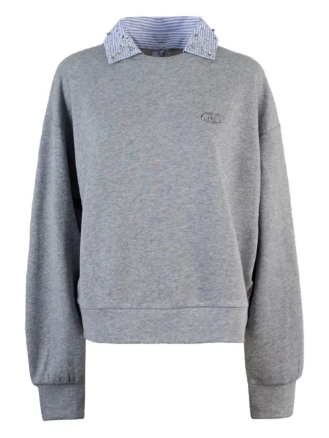 LIU JO embellished-collar sweatshirt