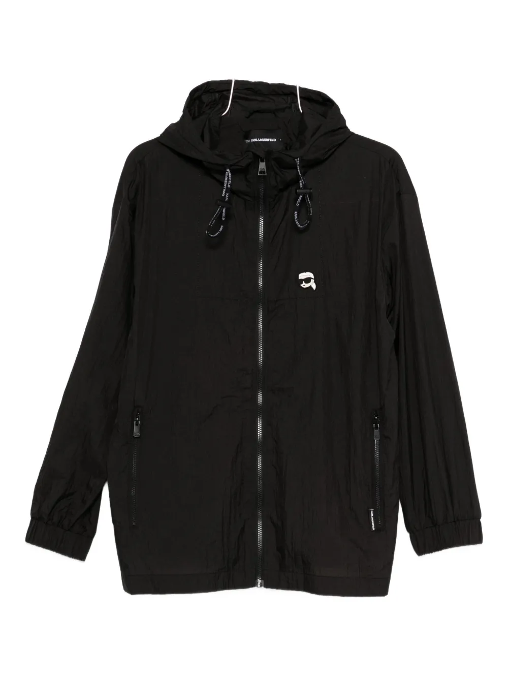 Karl Lagerfeld Karl-motif Hooded Jacket In Black
