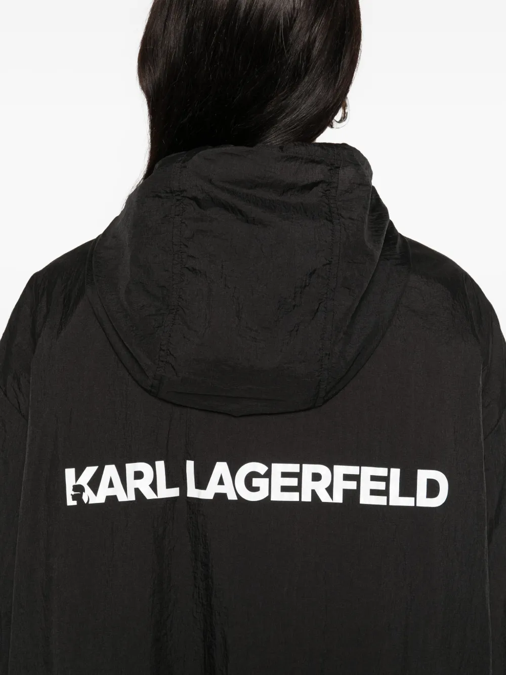 Karl Lagerfeld Karl-motif Hooded Jacket In Black