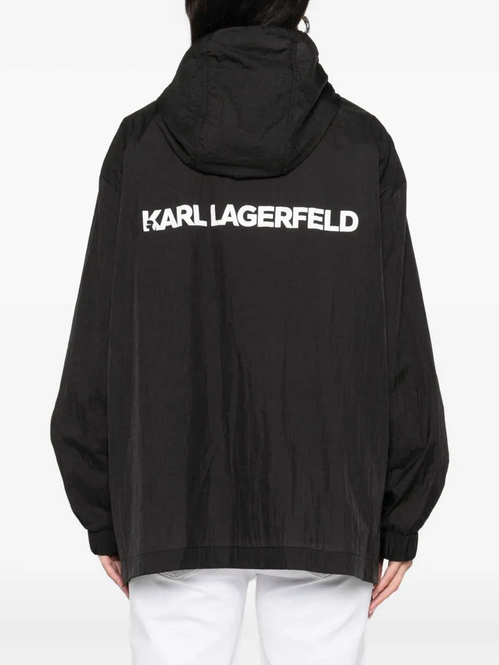 Karl Lagerfeld Karl-motif Hooded Jacket In Black