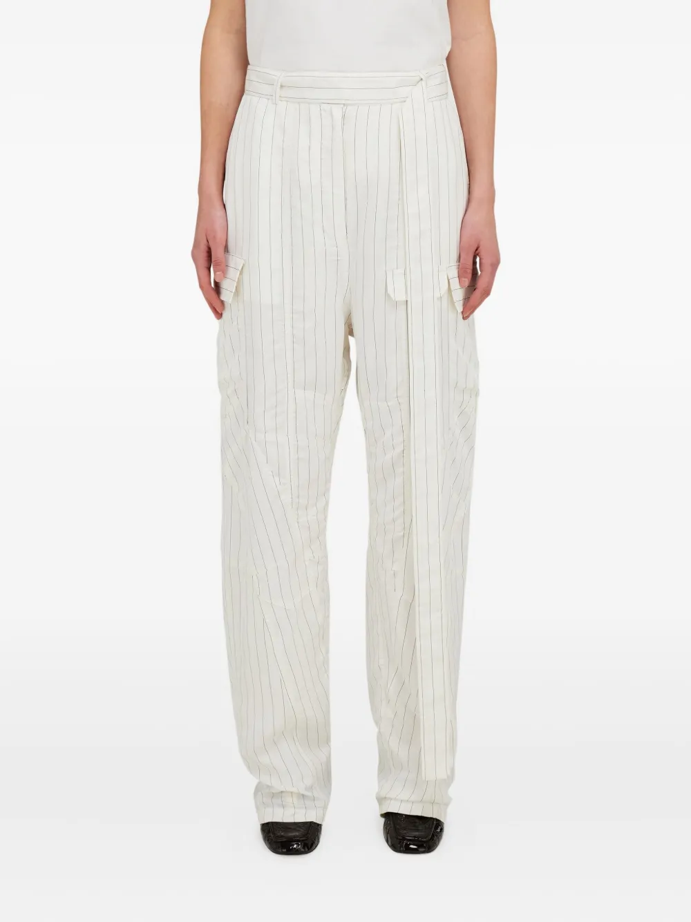 Ferragamo pinstripe cargo trousers Wit