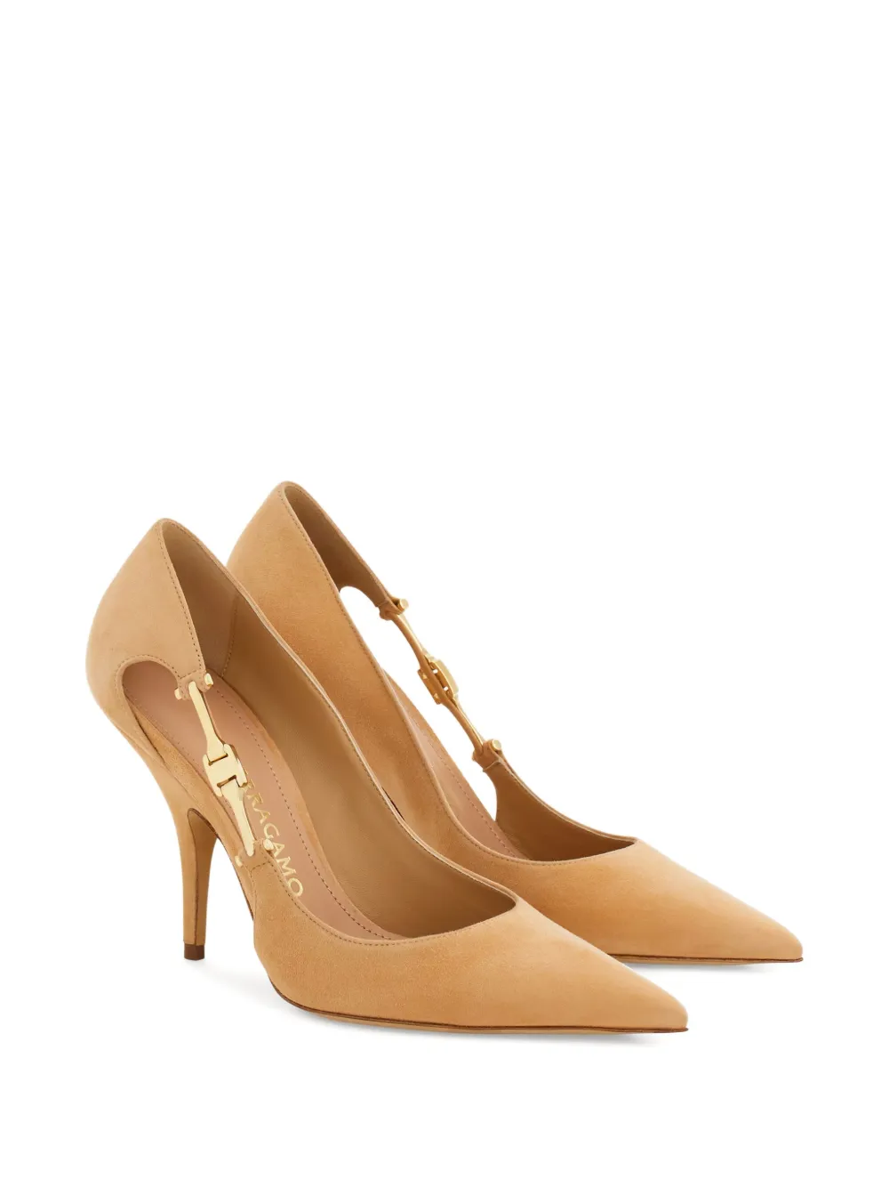 Ferragamo 95 cut-out buckle pumps Neutrals