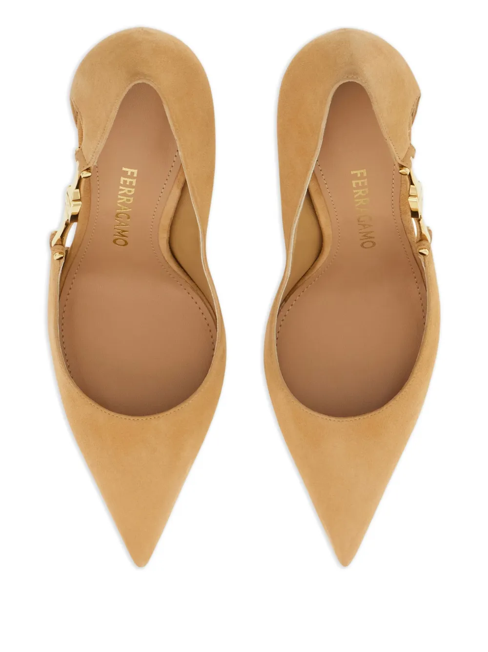 Ferragamo 95 cut-out buckle pumps Neutrals