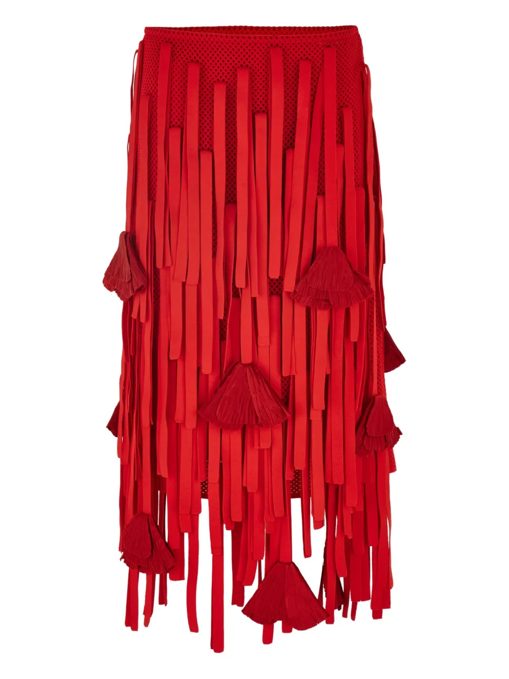 Ferragamo flower-embellished mesh skirt | Red | Image 1