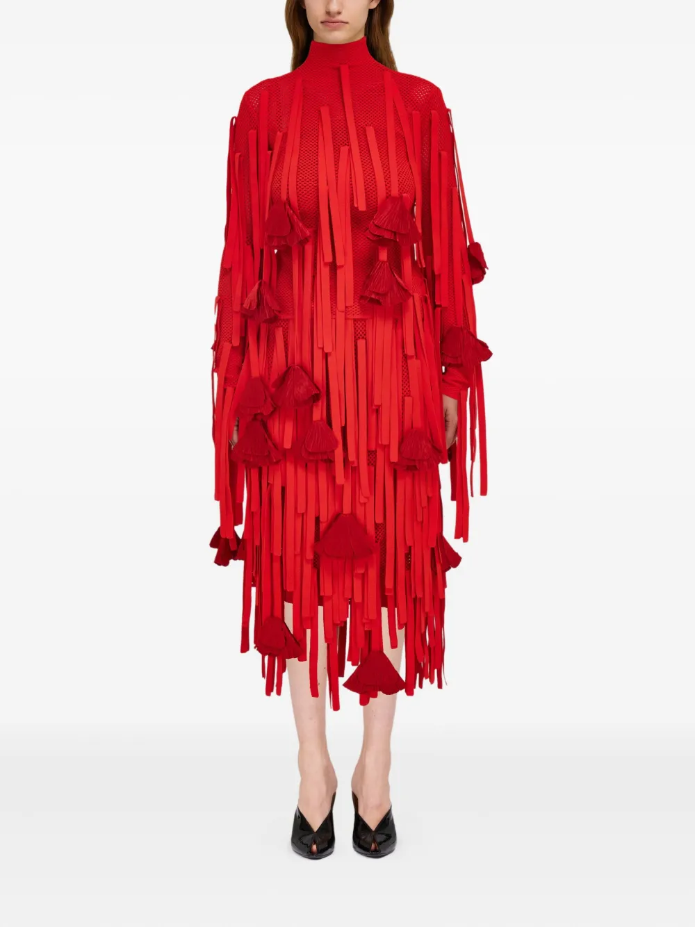 Ferragamo Mesh rok verfraaid met bloemen - Rood