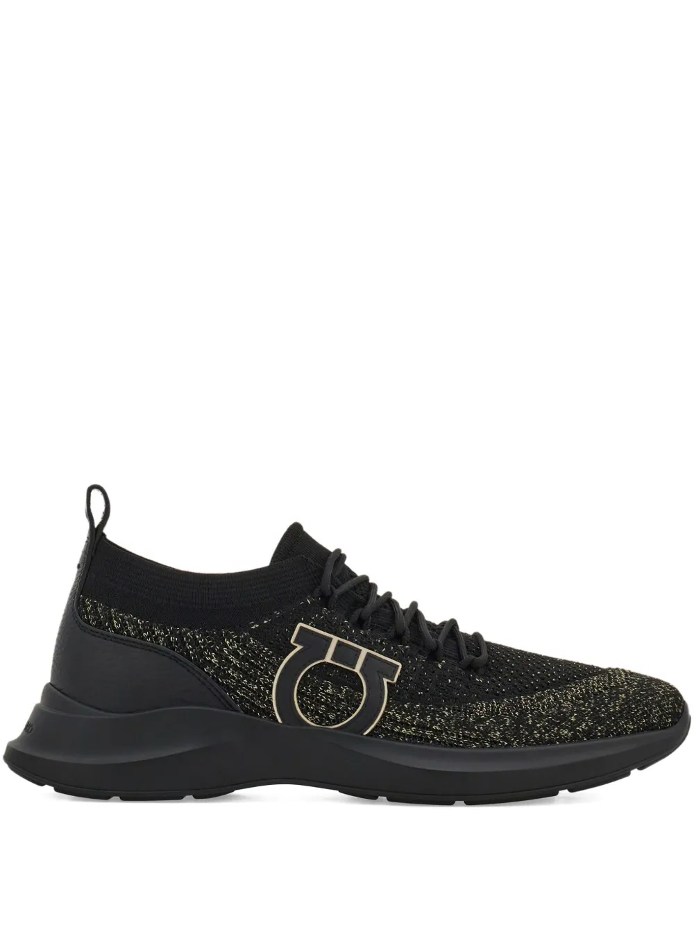 Ferragamo Gebreide sneakers met Gancini-detail Zwart