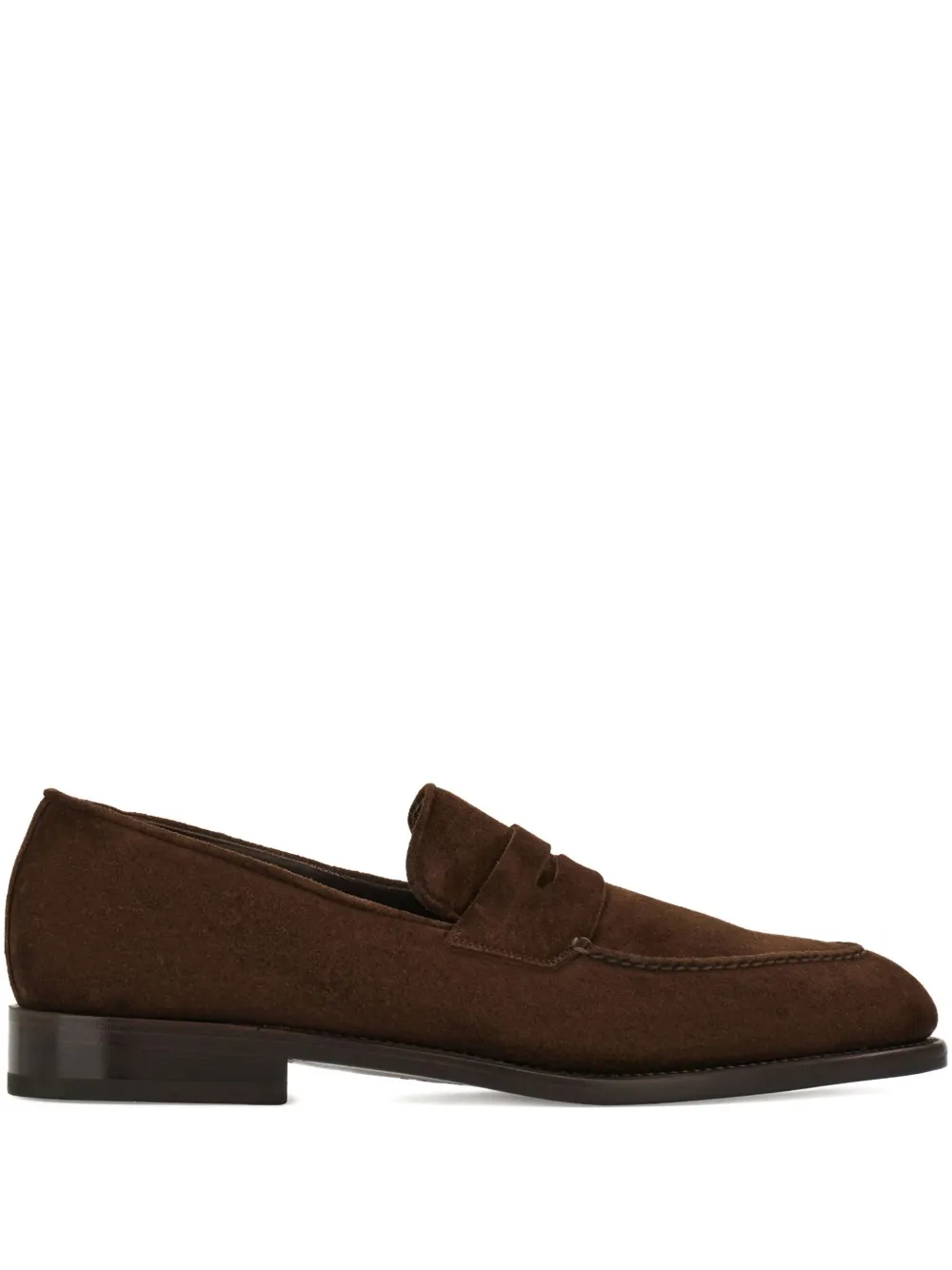 Ferragamo Tramezza penny loafers met dubbele naad Bruin