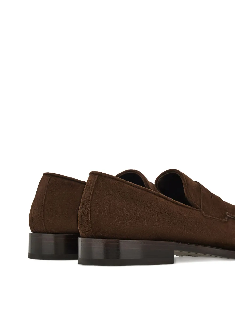 Ferragamo Tramezza penny loafers met dubbele naad Bruin