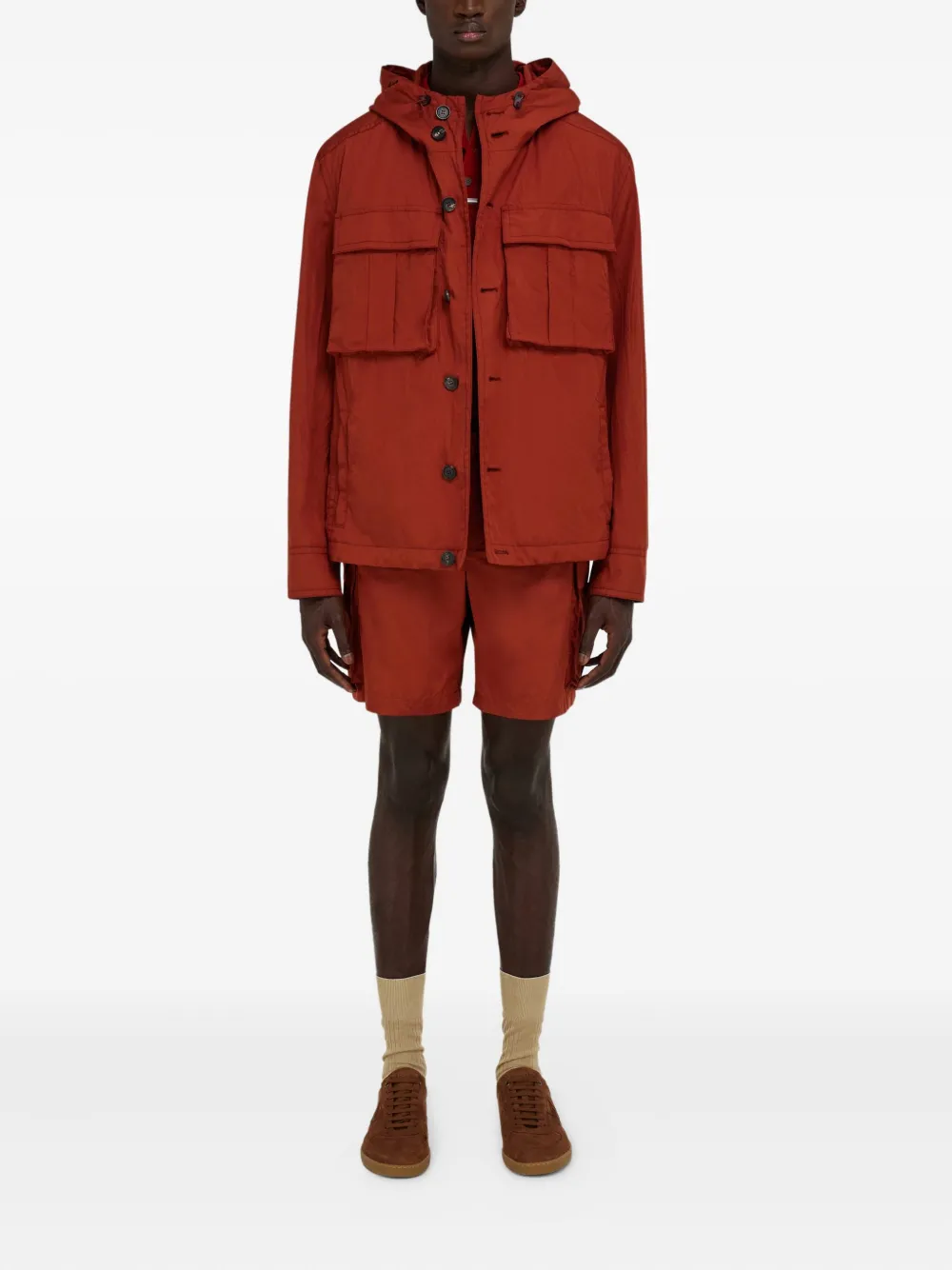 Ferragamo cargo-pocket cotton shorts Rood