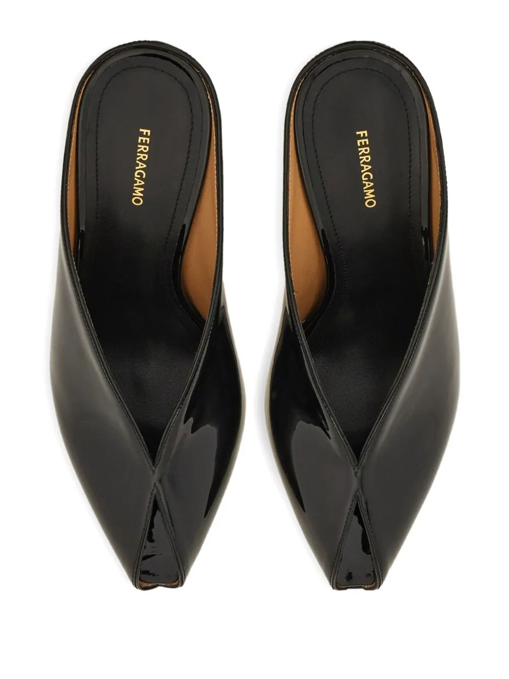 Ferragamo Peep-toe Wedge Pumps In Black