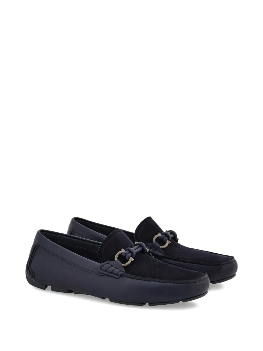 Ferragamo gancini-buckle leather loafers Blue