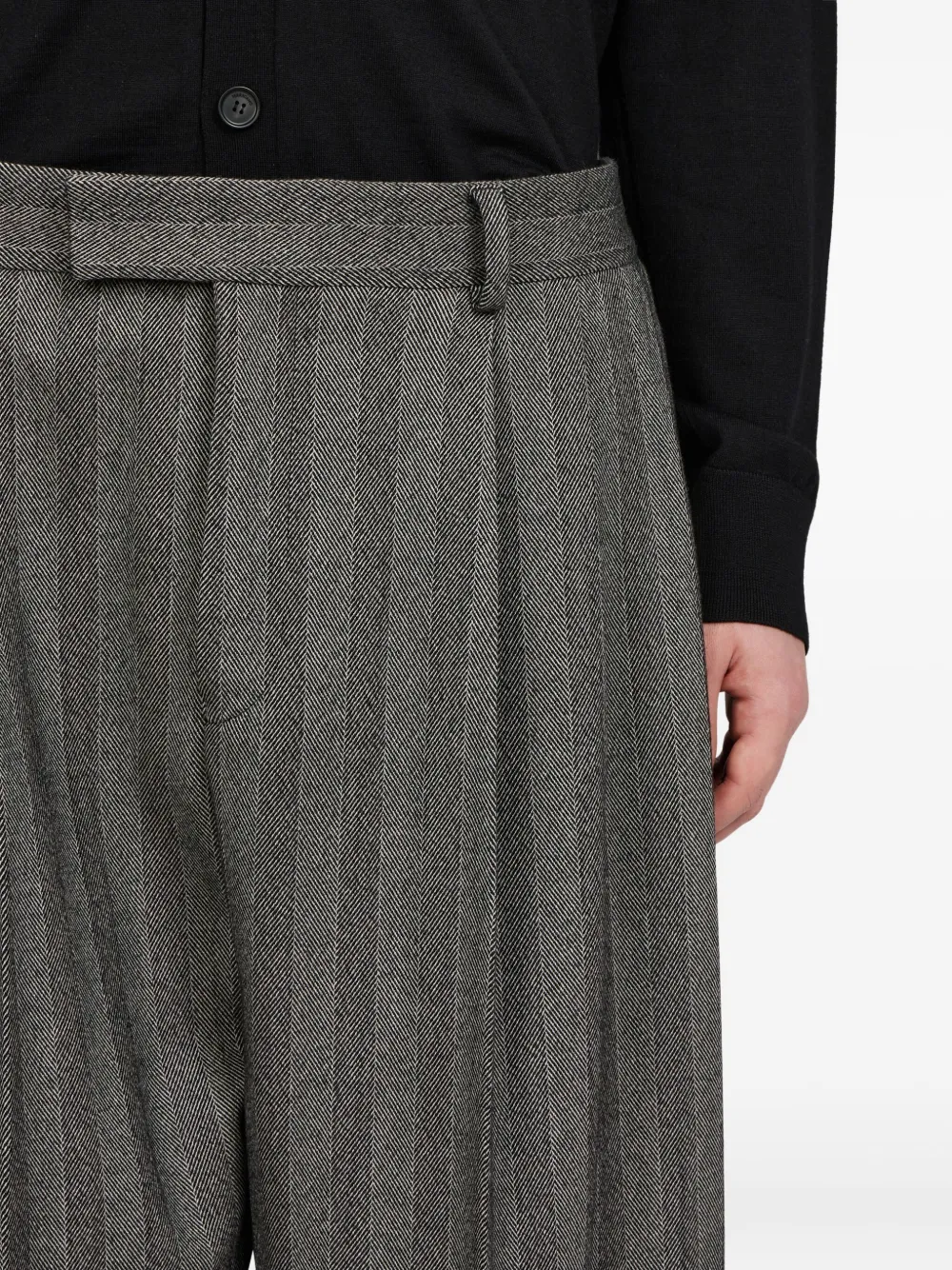 Ferragamo Belt-loops Pleated Trousers In Brown