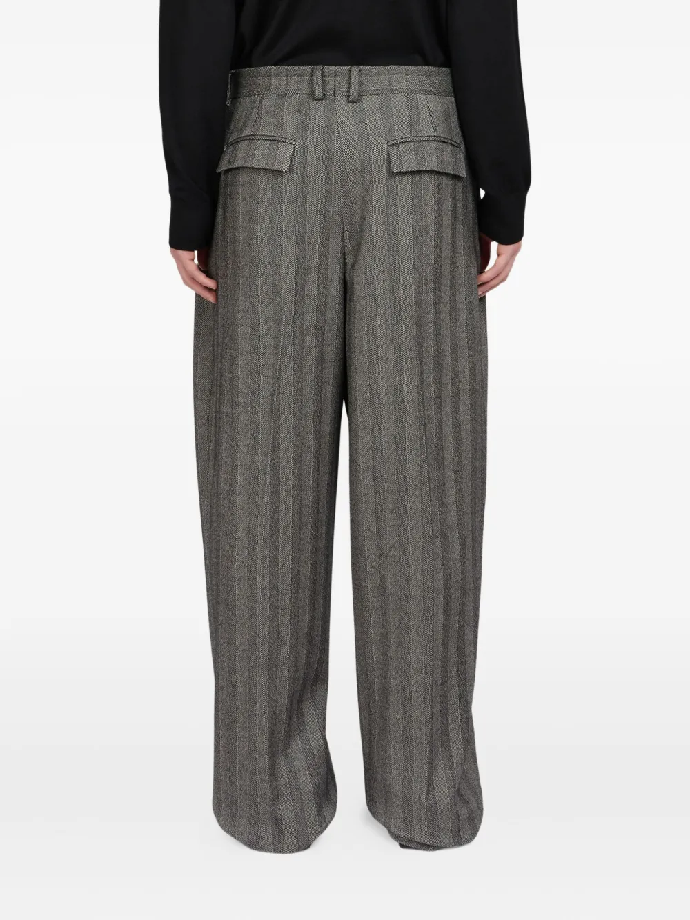Ferragamo Belt-loops Pleated Trousers In Brown