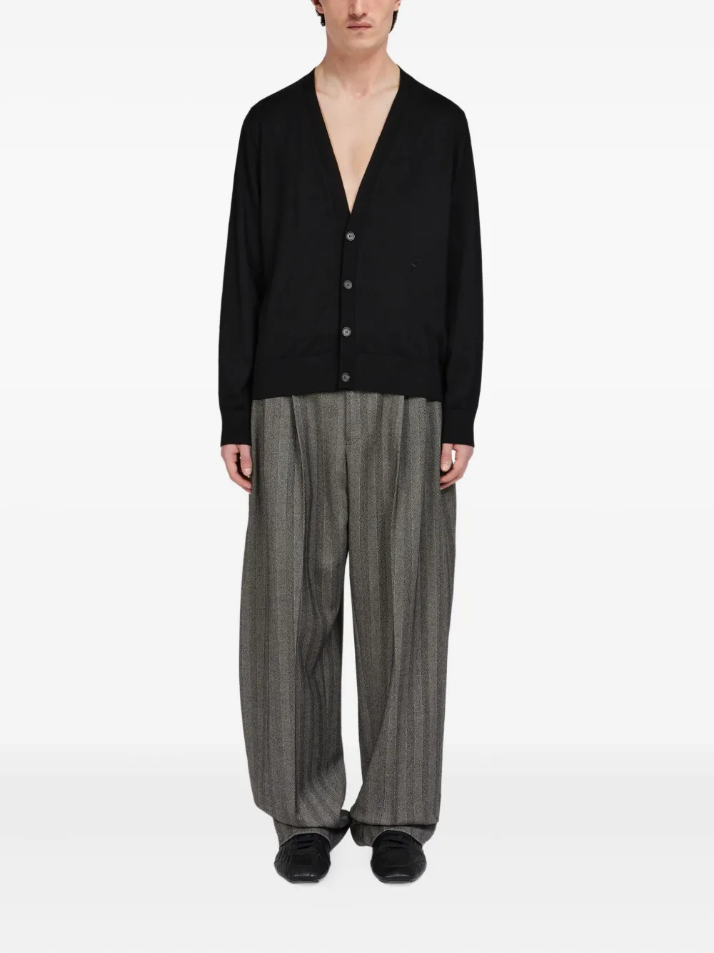 Ferragamo Geplooide broek met riemlussen - Grijs