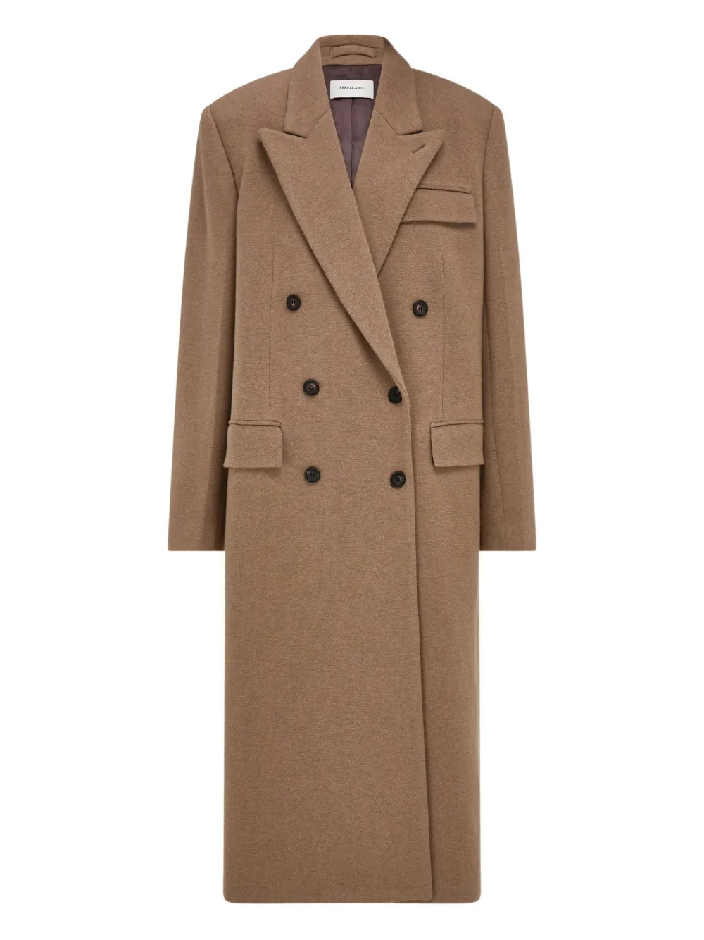 Ferragamo Jas met dubbele rij knopen en puntige revers Bruin