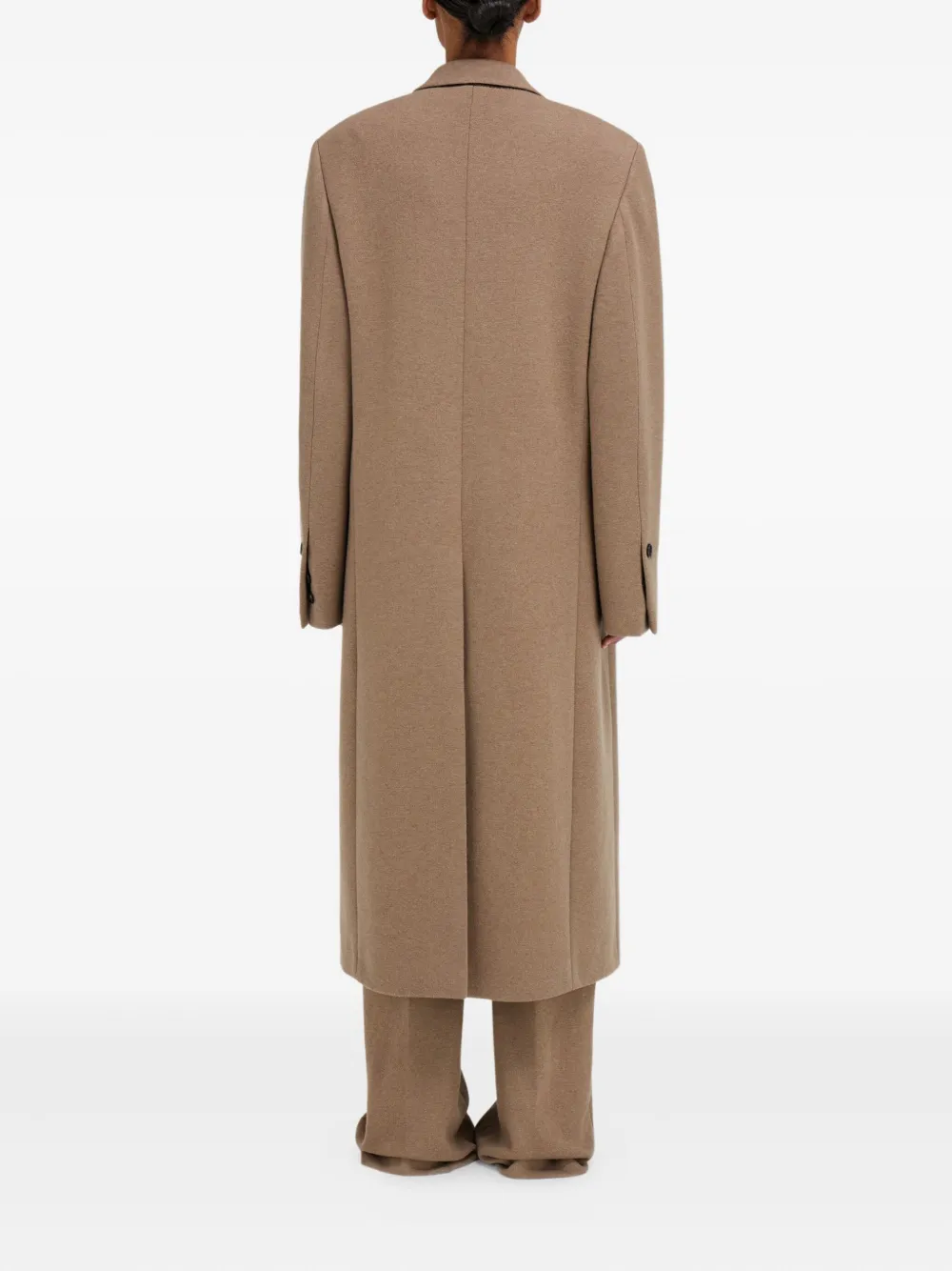 Ferragamo Peak Lapel Double-breasted Coat In Brown