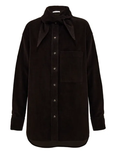 Ferragamo kerchief-collar corduroy shirt