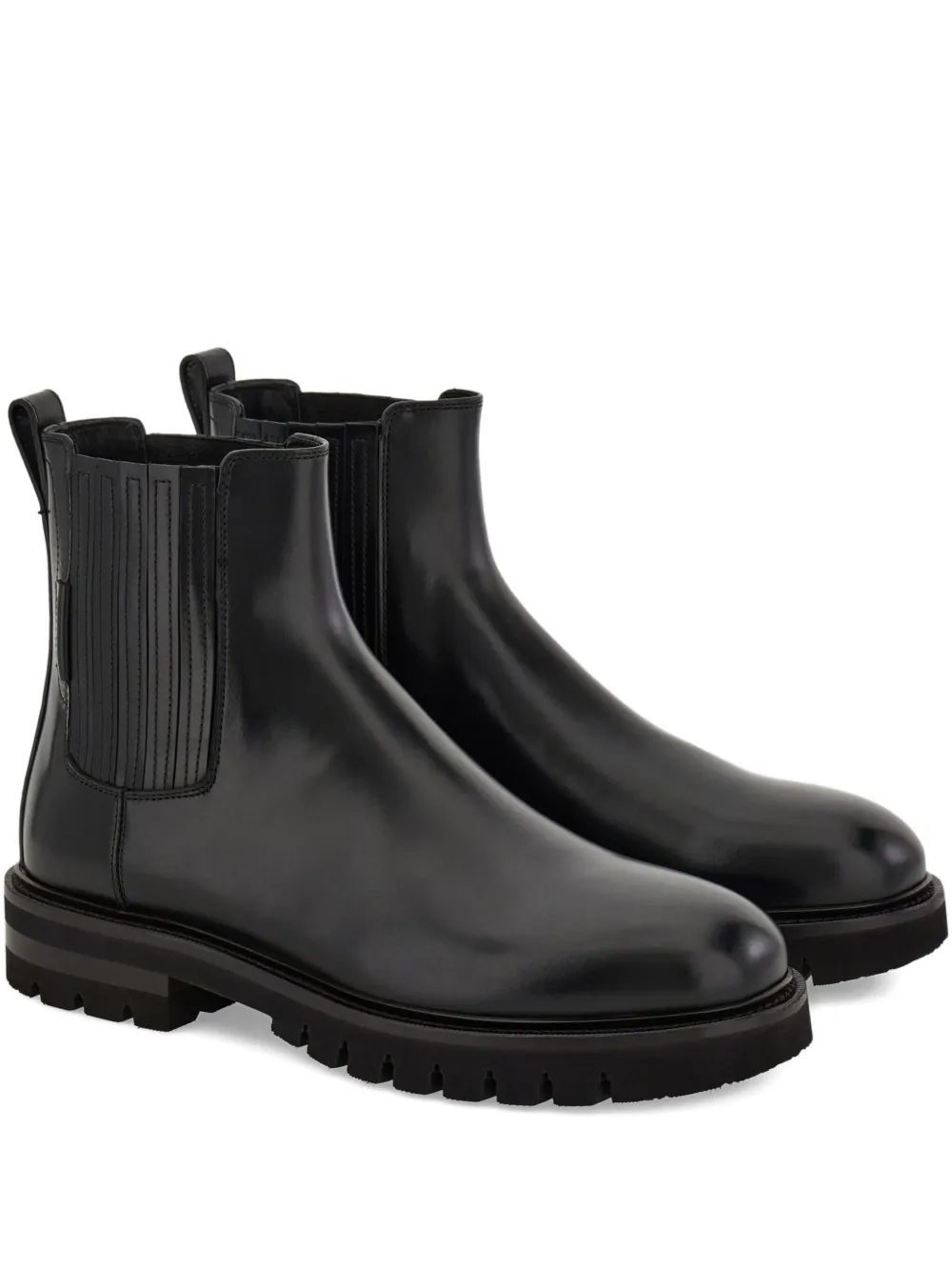 Ferragamo leather panelled chelsea boots Black