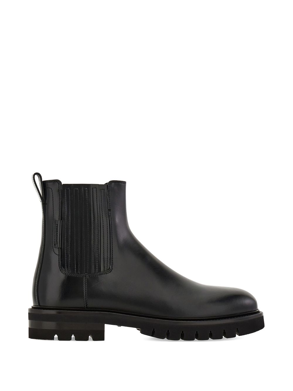 Ferragamo leather panelled chelsea boots Black
