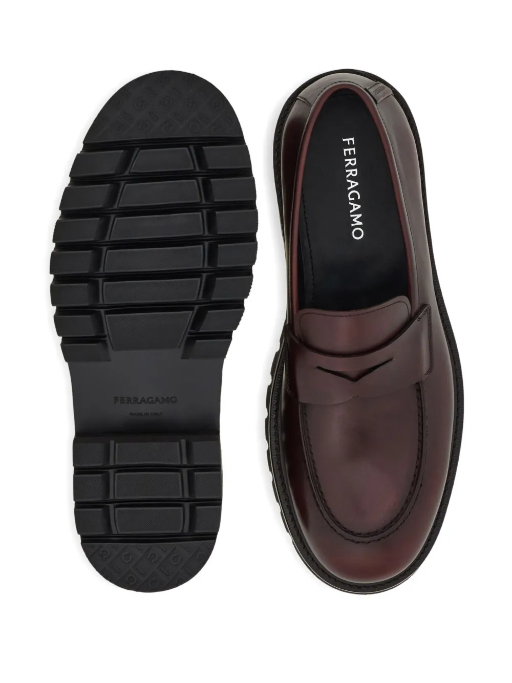 Ferragamo Loafers met zadelbandje Bruin