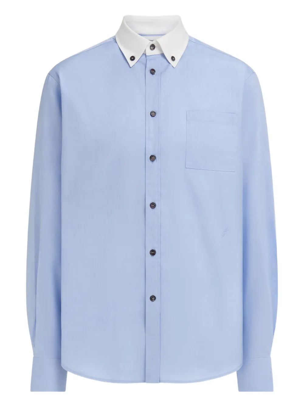 Ferragamo Button-down overhemd met contrasterende kraag Blauw