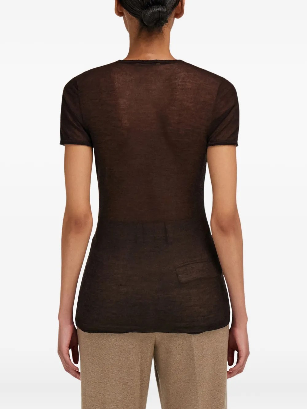 Ferragamo Gebreid T-shirt Bruin