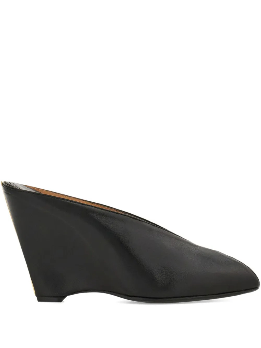 Ferragamo 90mm Peep-toe Heeled Mules In Black