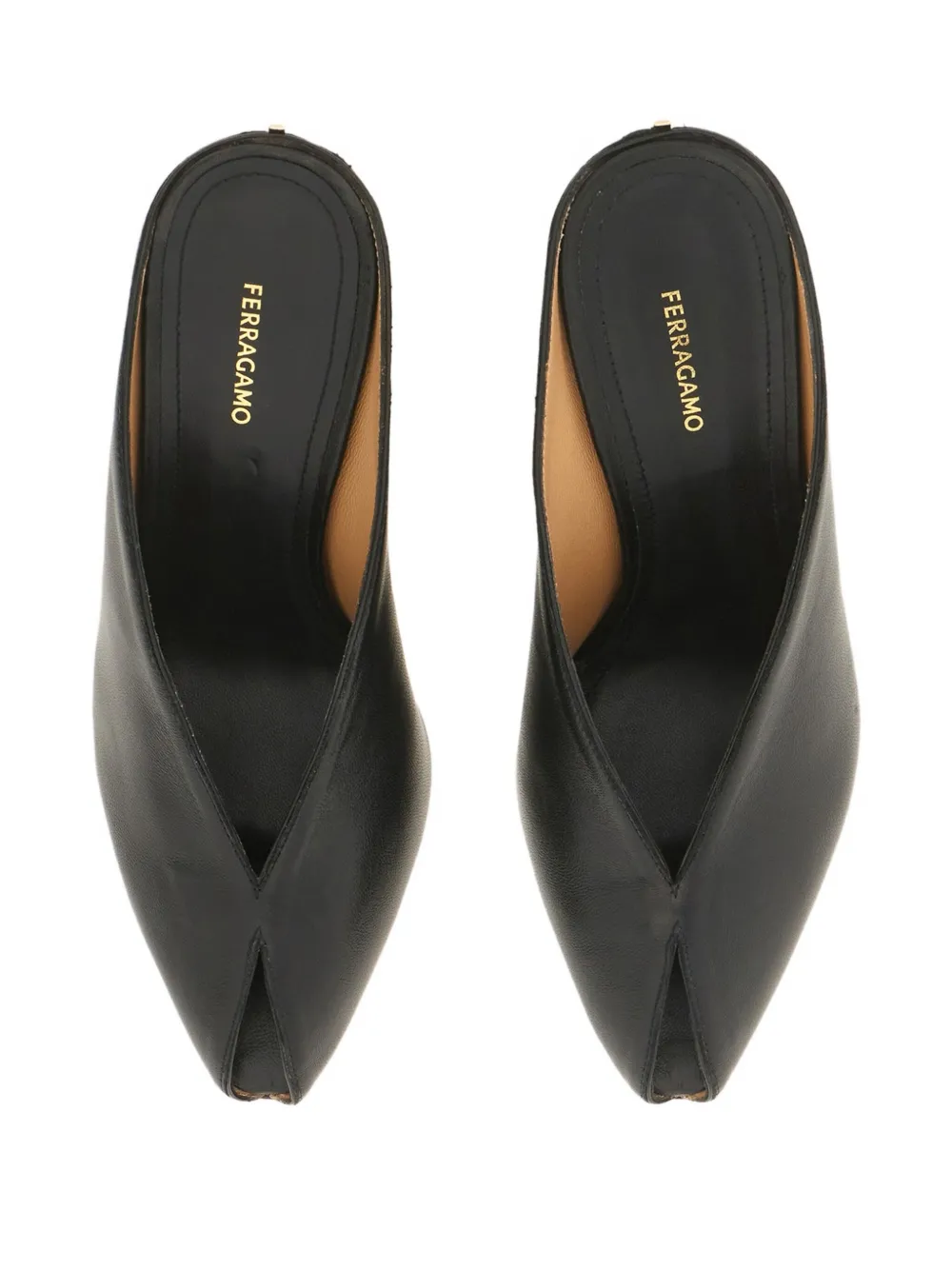 Ferragamo 90mm peep-toe heeled mules Black