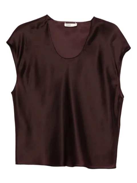 KHAITE Barbo scoop-neck silk top