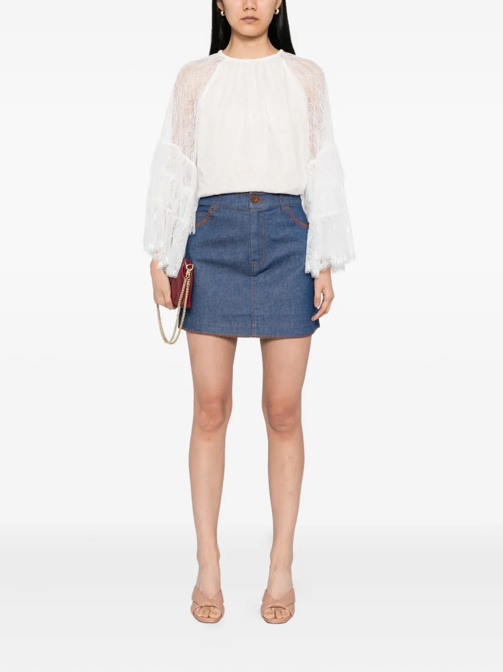 ZIMMERMANN Ascension denim mini-rok - Blauw