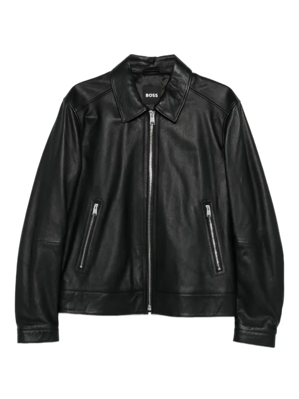 【新品未使用】BOSSレザージャケット BOSS レザージャケット | ブラック | FARFETCH JP