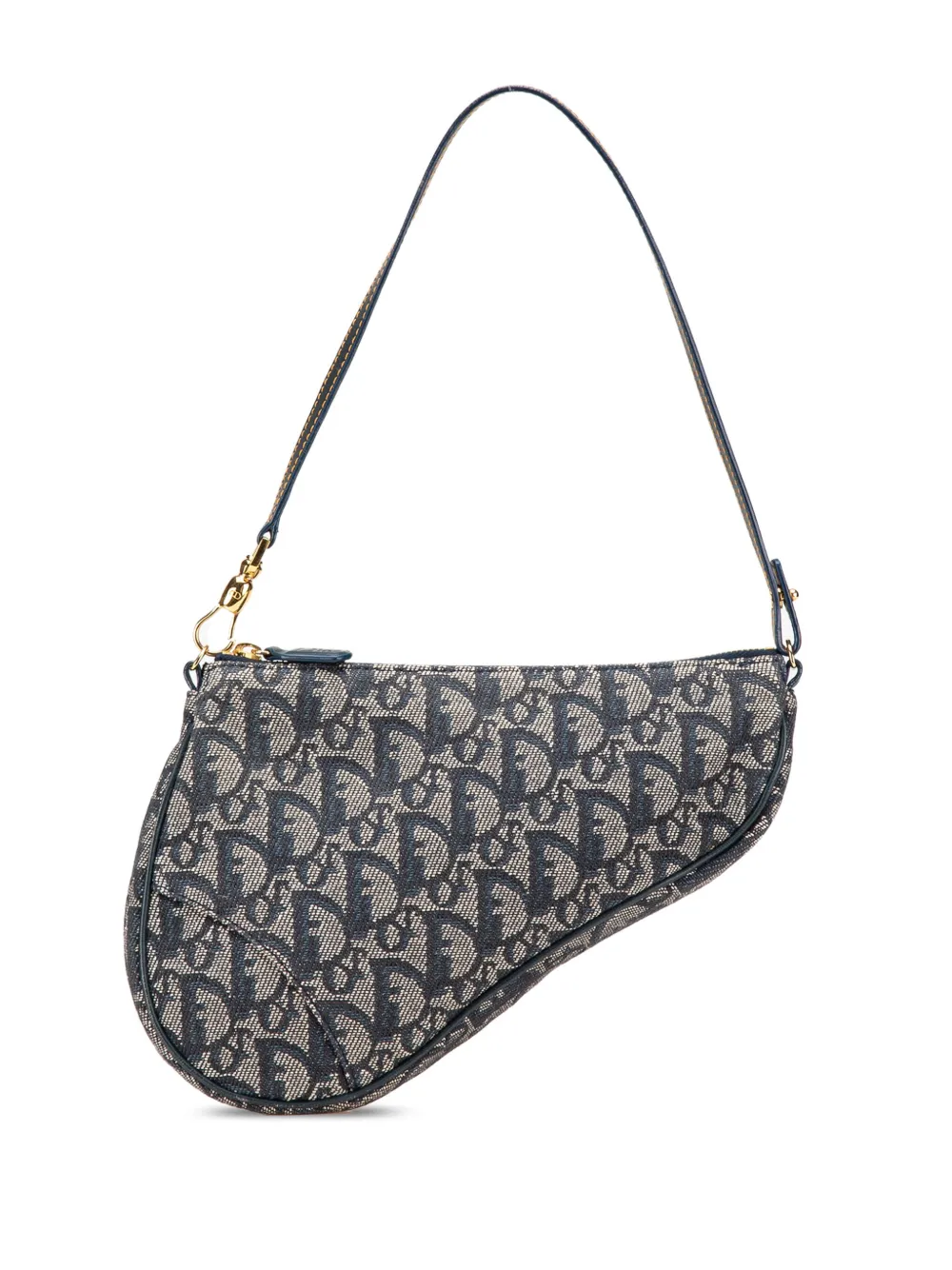 Christian Dior Pre-Owned 2004 Mini Diorissimo Canvas Saddle Pochette shoulder bag | Blue | Image 1
