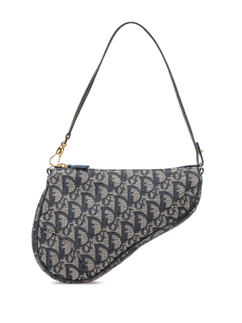 Christian Dior Pre-Owned bolsa de hombro Saddle Pochette Diorissimo mini en lona 2004
