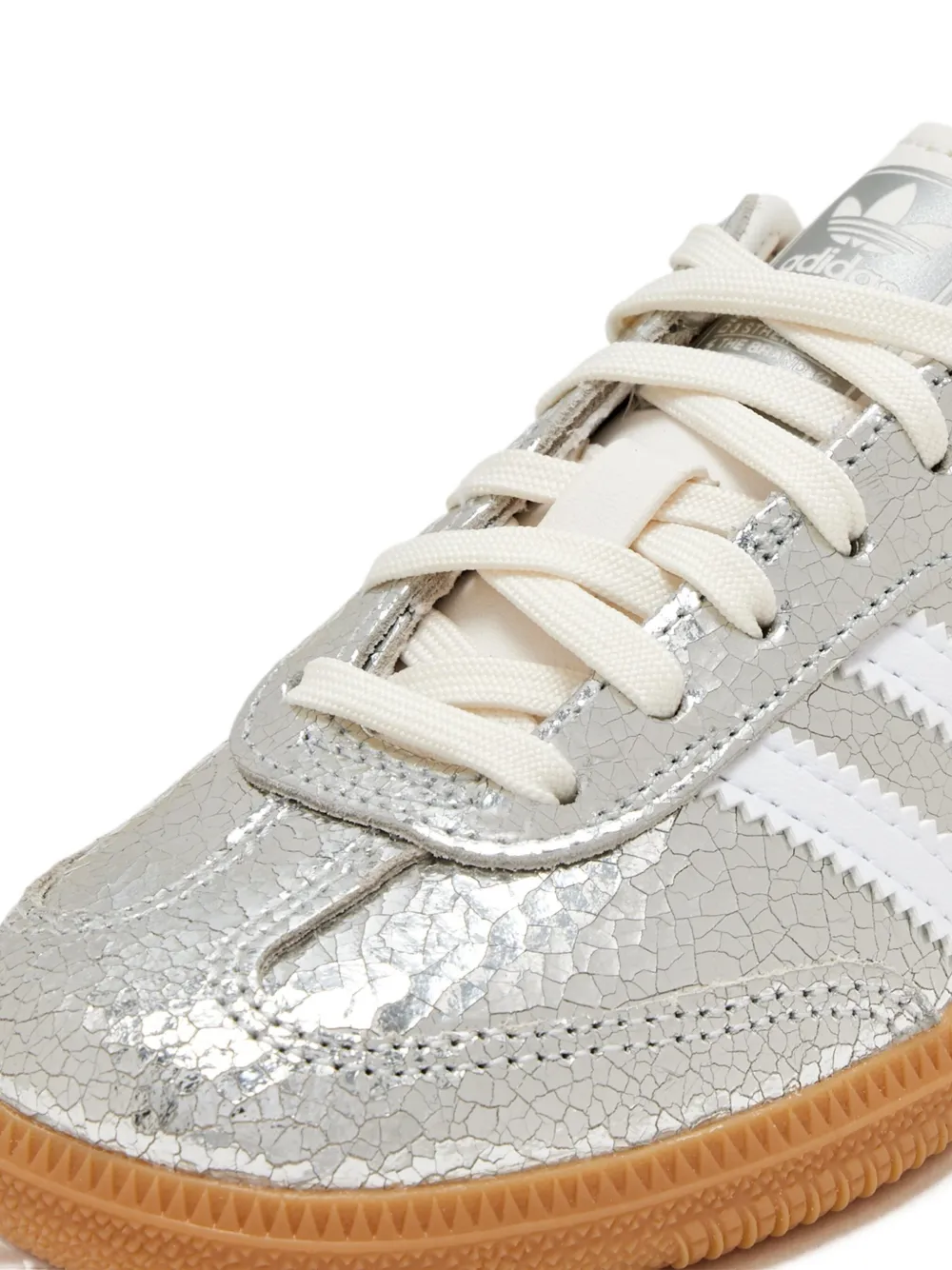 adidas Kids Samba OG cracked-leather sneakers Grey