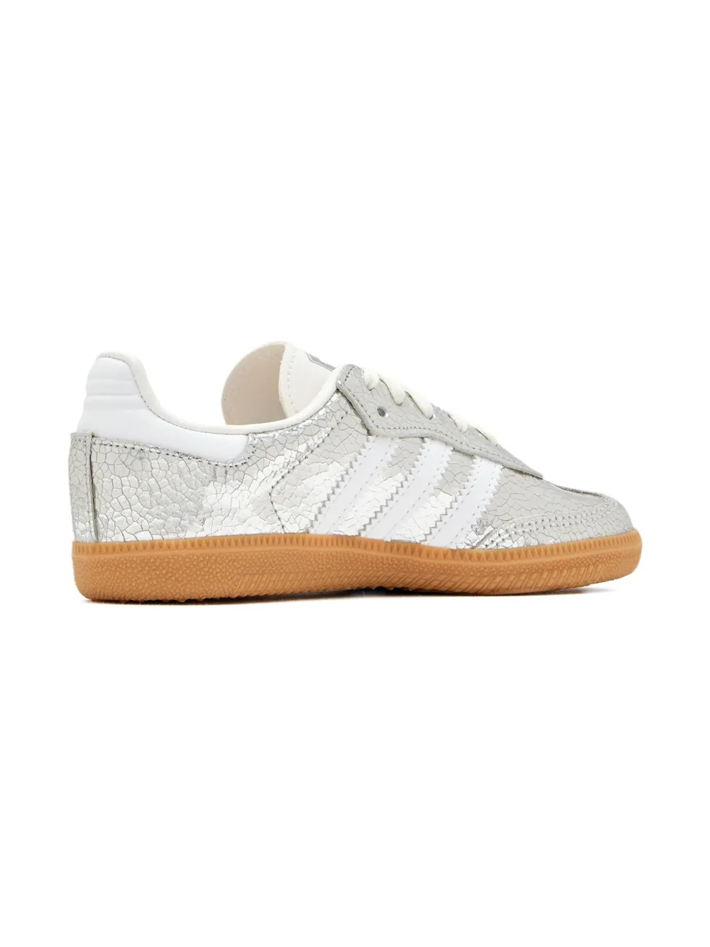Adidas Kids Samba OG cracked-leather sneakers Grey