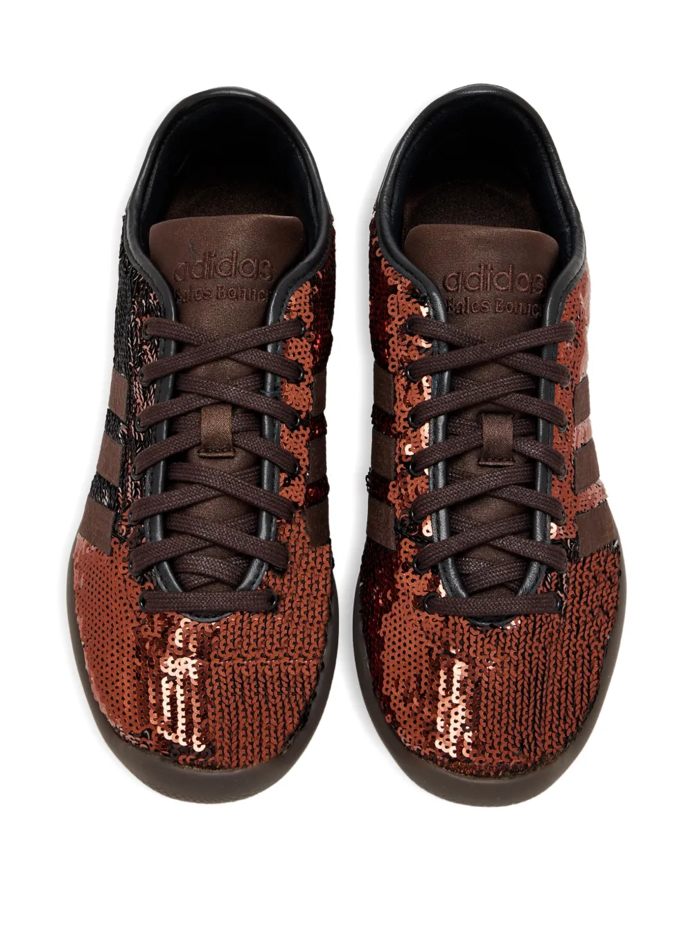 adidas Sneakers met drie strepen en pailletten Bruin