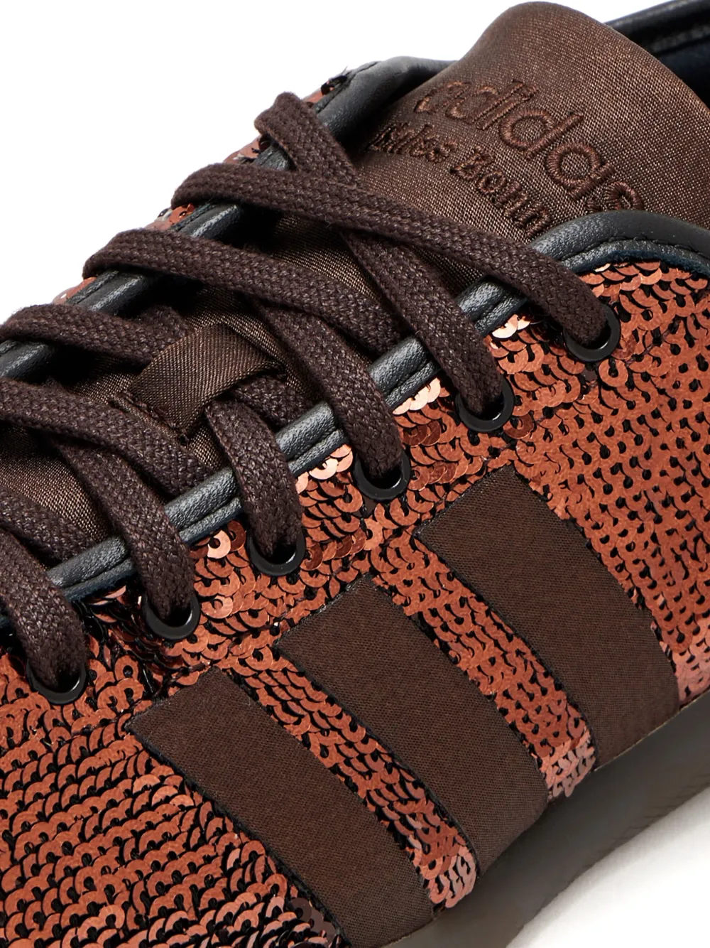 adidas Sneakers met drie strepen en pailletten Bruin
