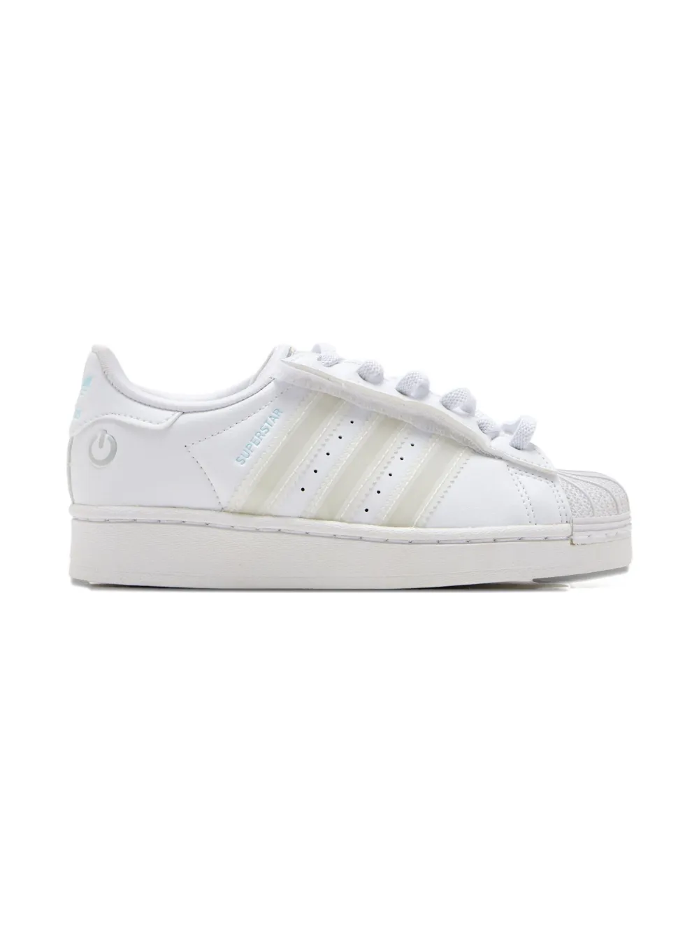 Adidas Kids Superstar LED Lights shell-toe power-button sneakers White