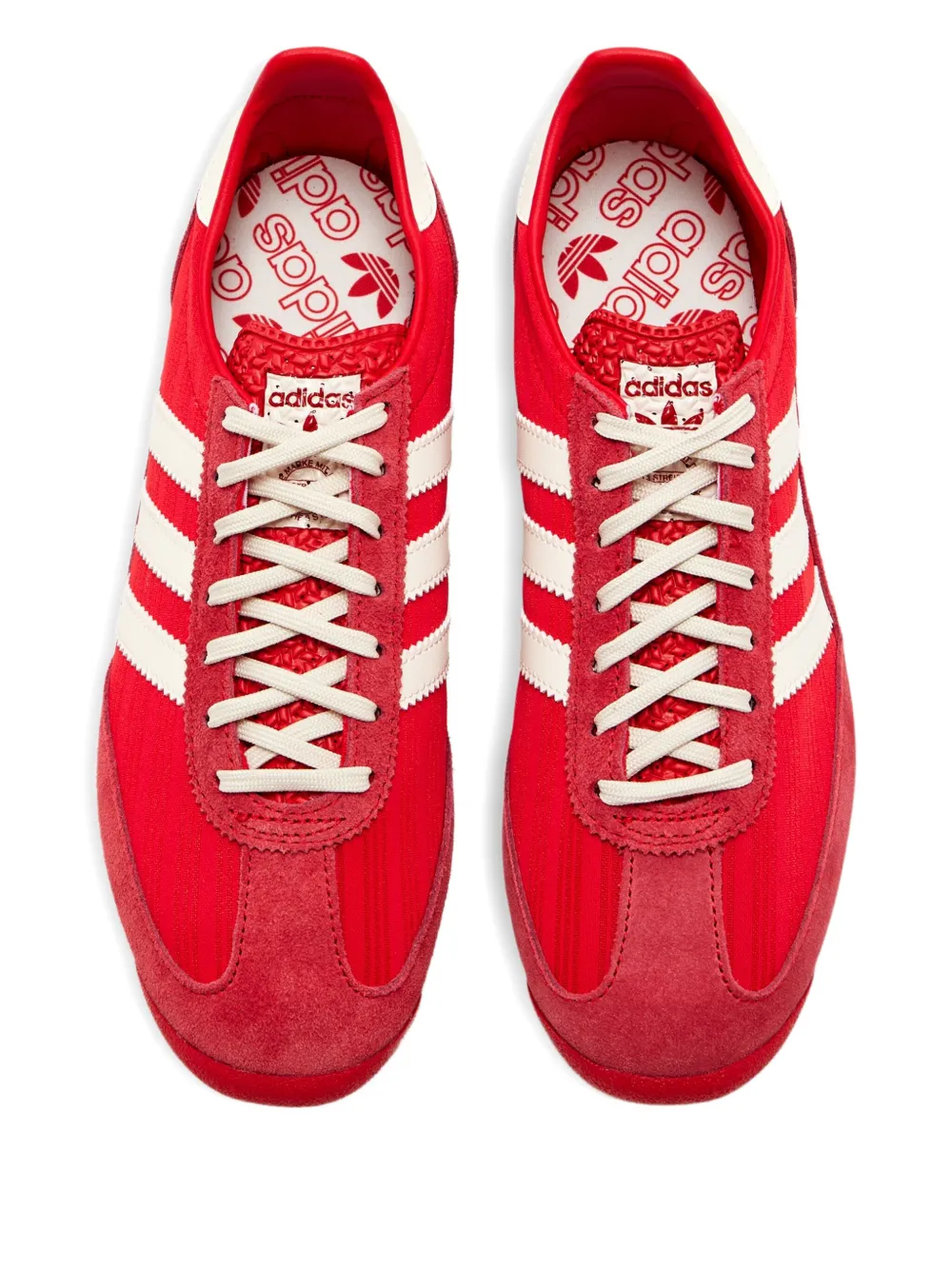 Adidas Originals Three-stripes Leather Low-top Sneakers In Red