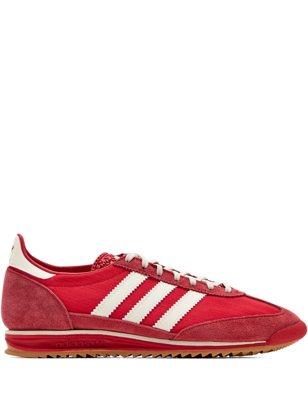 Adidas Originals Three-stripes Leather Low-top Sneakers In Red