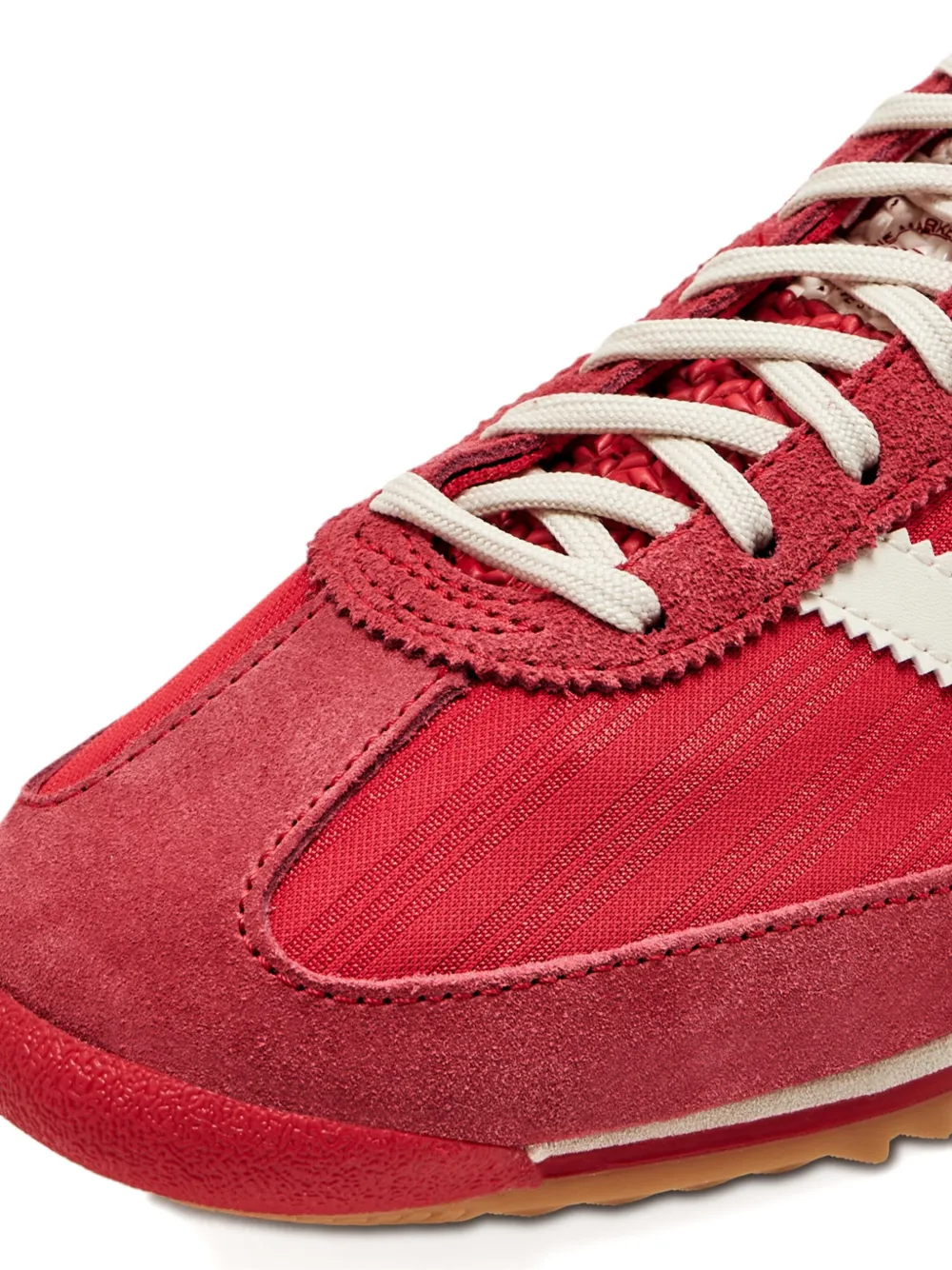 Adidas Originals Three-stripes Leather Low-top Sneakers In Red