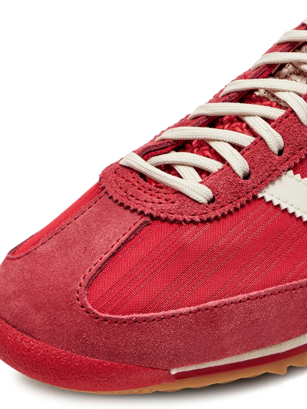 adidas three-stripes leather low-top sneakers Red