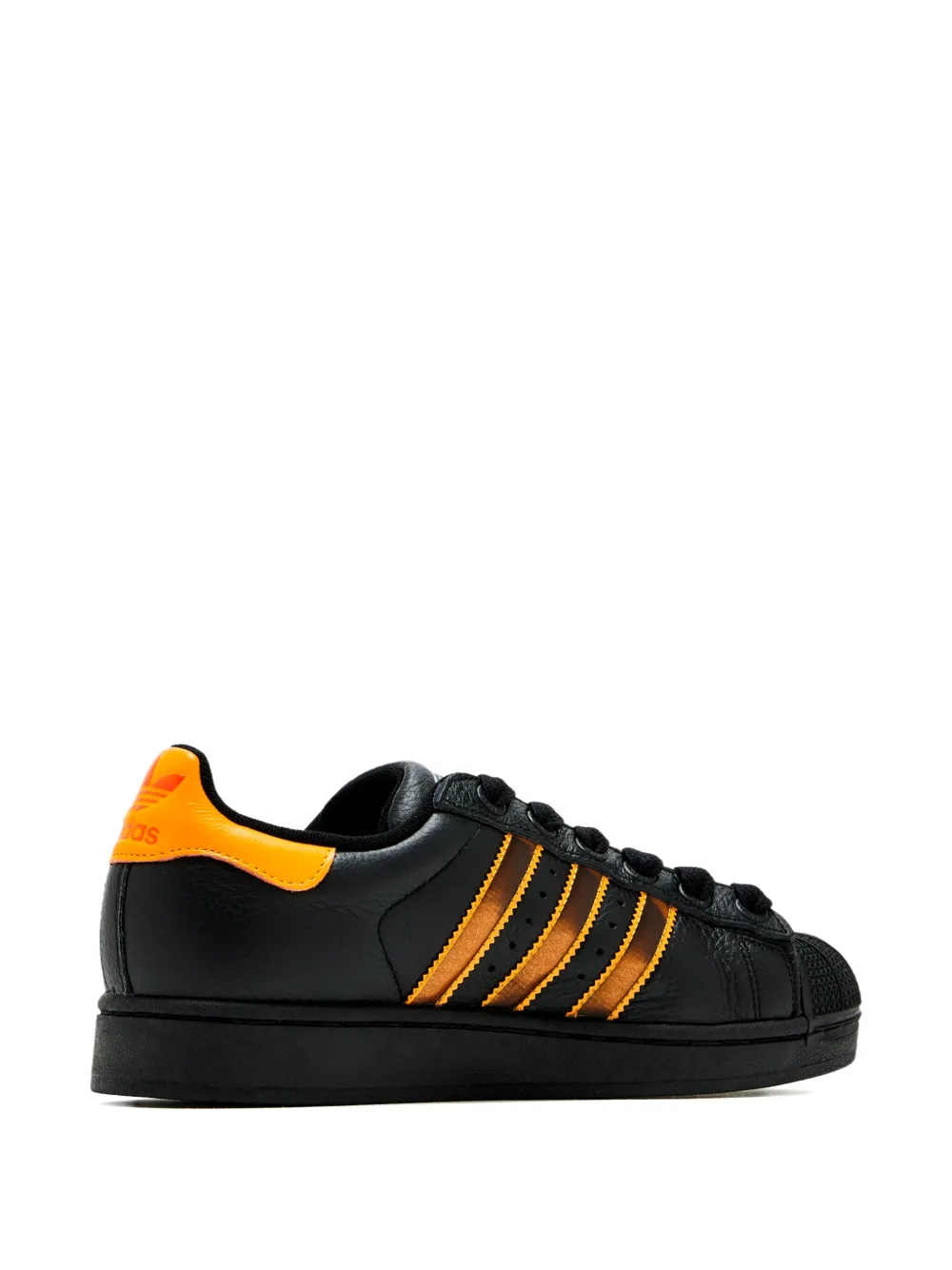 Adidas Originals Superstar Ii Leather Stripe Sneakers In Black