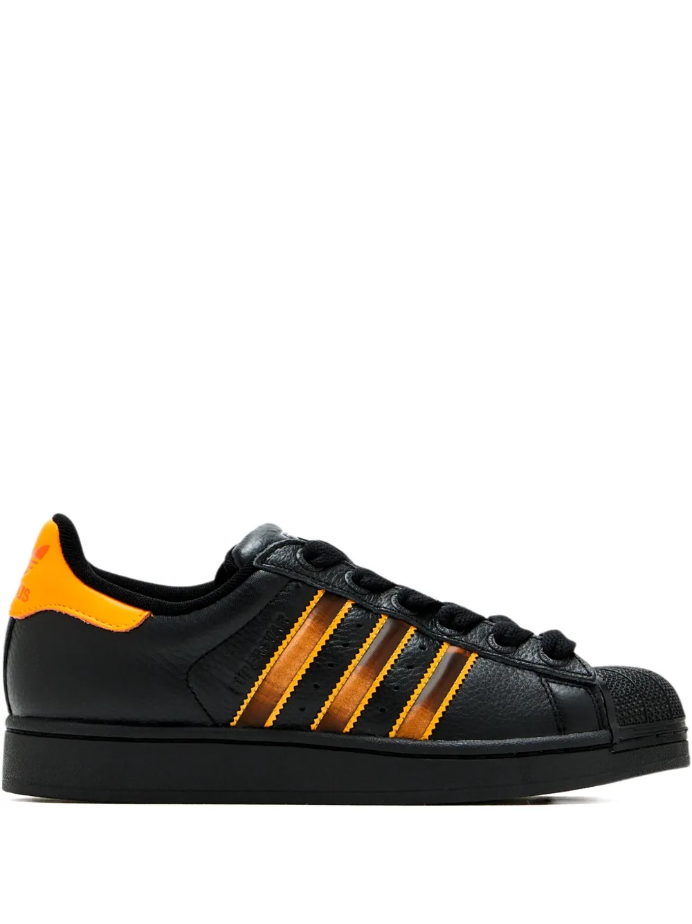 Adidas Originals Superstar Ii Leather Stripe Sneakers In Black