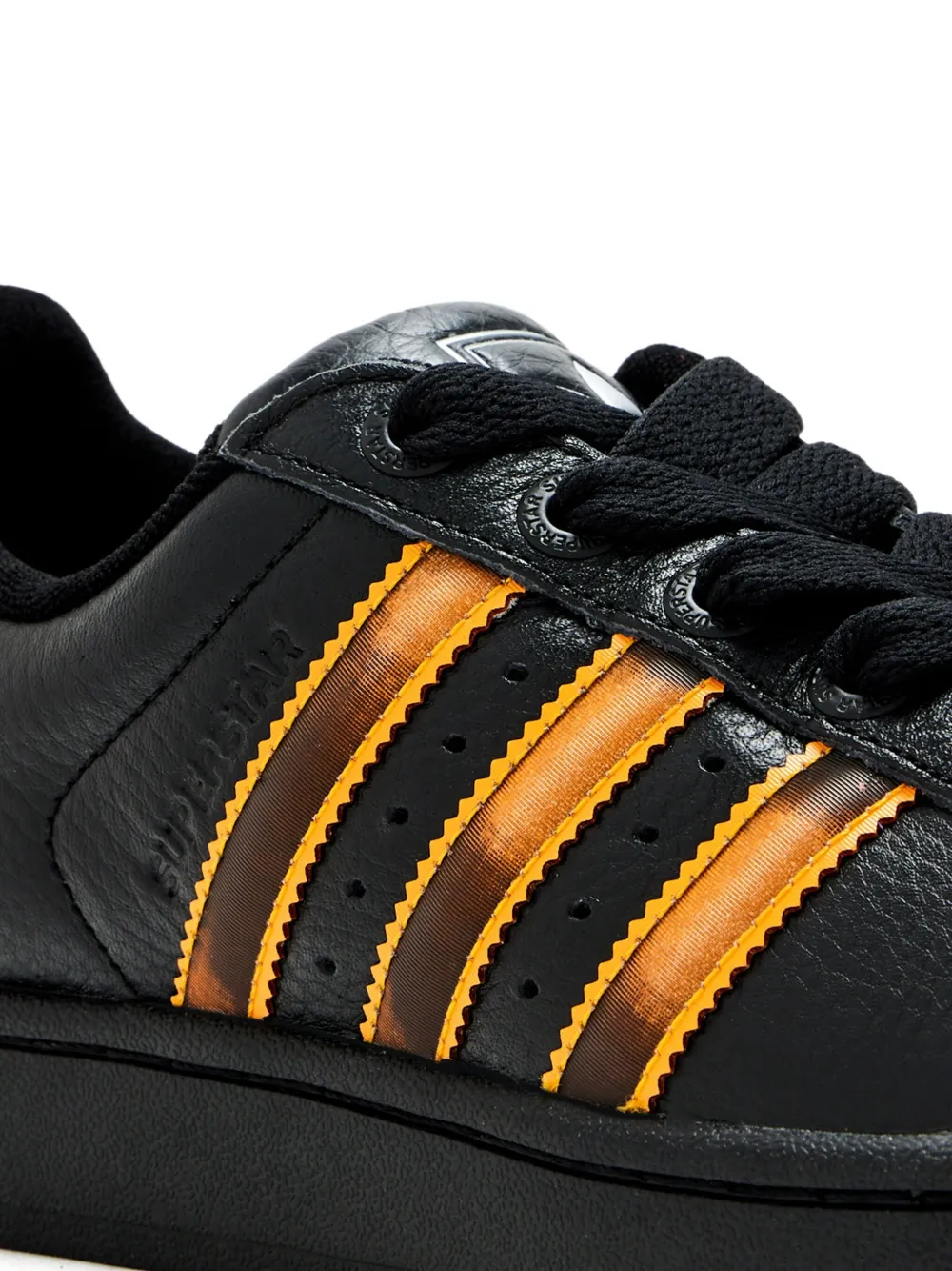 Adidas Originals Superstar Ii Leather Stripe Sneakers In Black